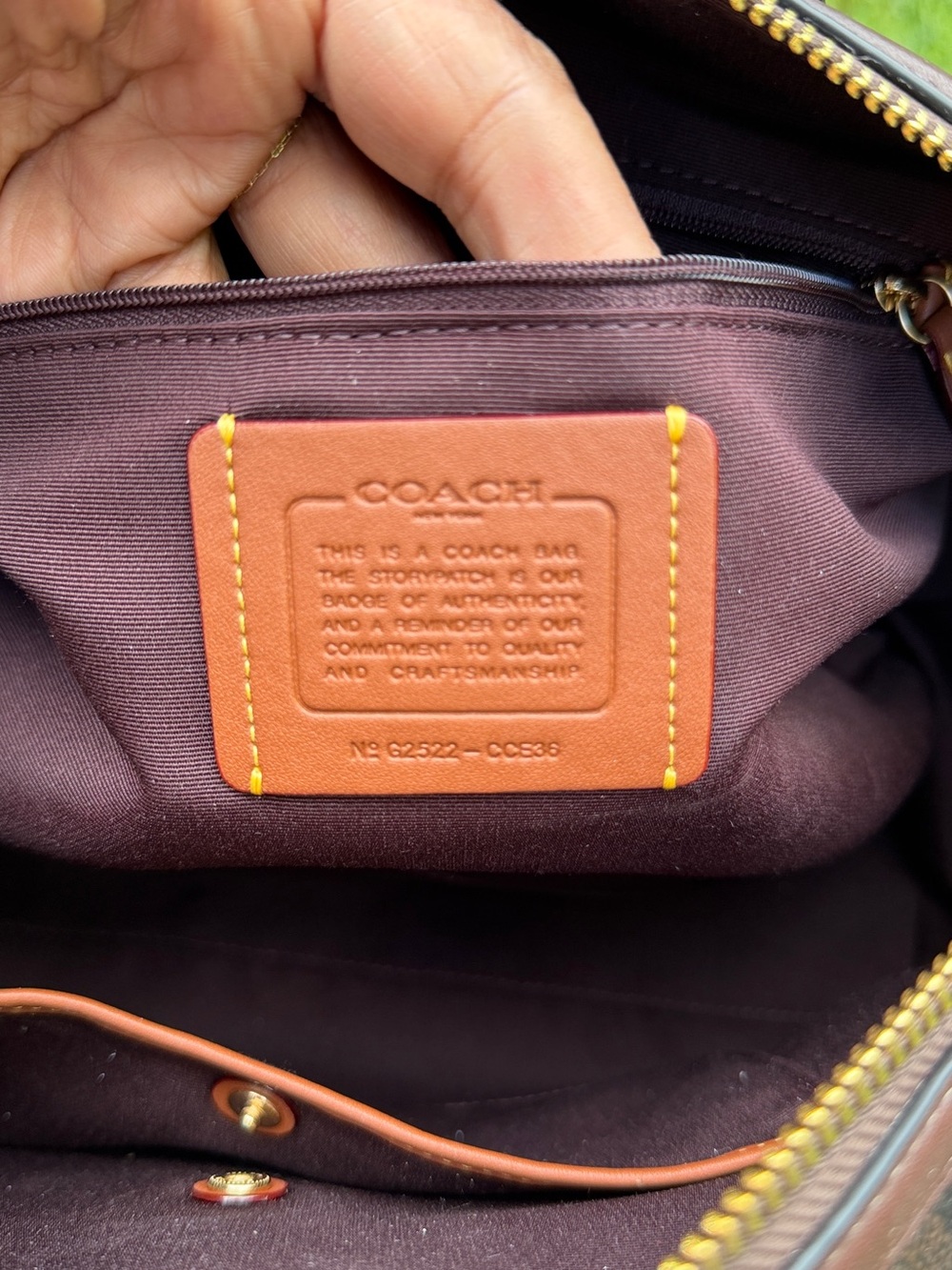 Barely used: Coach Large Rowan Braided Signature Canvas Satchel Brown - Picture 7 of 9